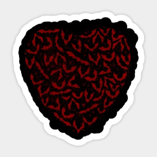 Bats flying in a heart formation Sticker